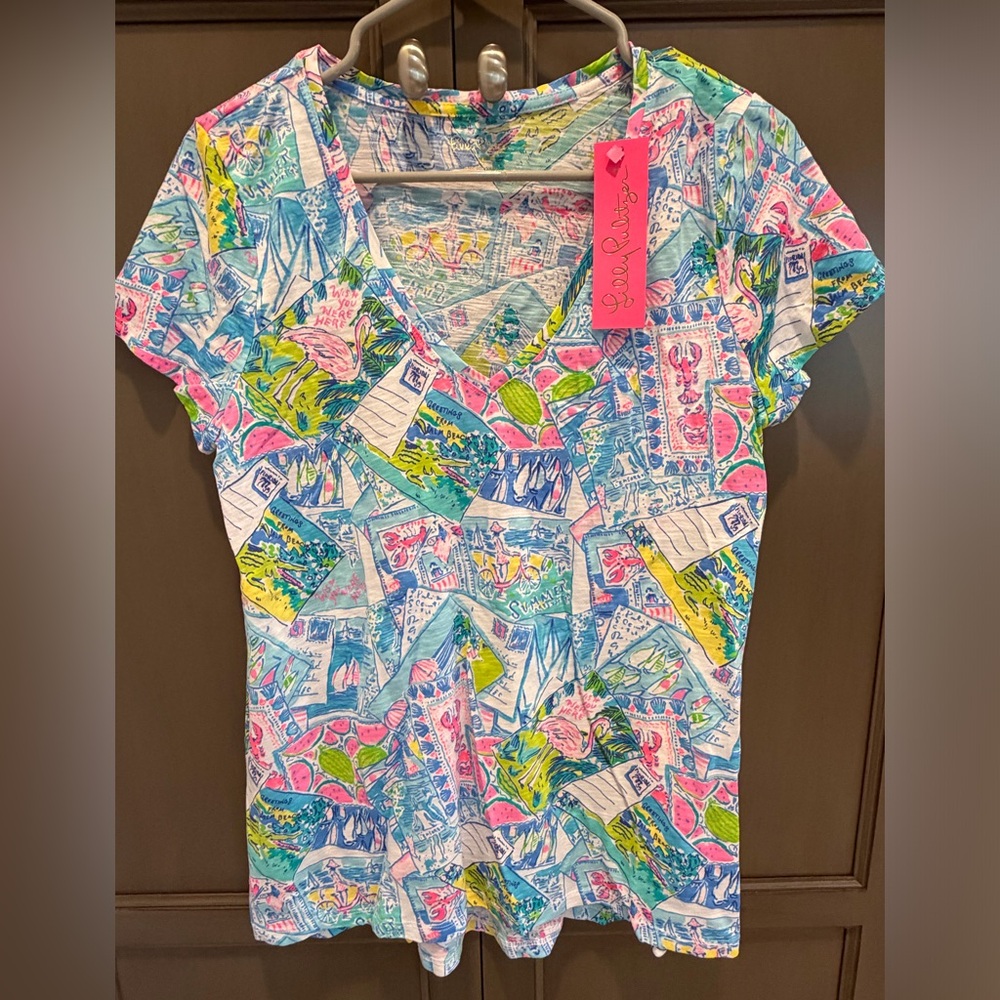 NWT Lilly Pulitzer Multicolor Etta Short Sleeve Top